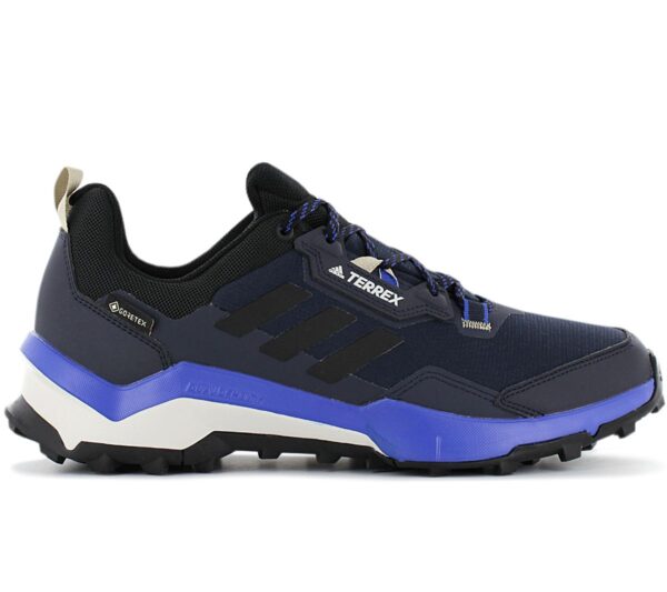 100% Original Adidas !  Herstellerfarbe:  Legend Ink / Core Black / Bold Blue   Obermaterial:  Mesh - Synthetik   Zustand:  Neu  und  Originalverpackt         Dieser adidas TERREX Wanderschuh macht jedes Outdoor-Abenteuer mit. Die GORE-TEX Membran hält die Füße auch bei nassen Bedingungen angenehm trocken. Der Schuh bietet die Dämpfung eines Trailrunning-Schuhs und die Stabilität eines Wanderschuhs. Außerdem sorgt die Außensohle aus Continental-Gummi für sicheren Grip auch bei Nässe. Du kannst also darauf vertrauen