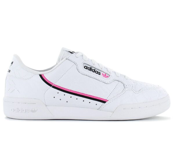 100% Original Adidas !  Herstellerfarbe:  Crystal White / Screaming Pink / Core Black   Obermaterial:  Leder   Zustand:  Neu  und  Originalverpackt          Der adidas Continental 80 holt den Retrolook von Hallenschuhen aus den frühen 80ern zurück auf die Straßen von heute. Der Sneaker aus Leder kommt mit einem zweifarbigen Streifen und einer zweiteiligen Gummi-Cupsohle