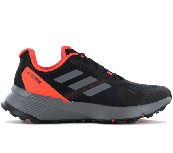 100% Original Adidas !  Herstellerfarbe:  Core Black / Grey Four / Solar Red   Obermaterial:  Mesh - Synthetik   Zustand:  Neu  und  Originalverpackt         Der adidas Terrex Soulstride ist ein neutraler Trailrunning-Schuh