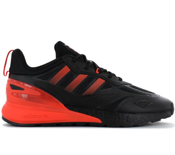 100% Original Adidas !  Herstellerfarbe:  Core Black / Solar Red / Solar Red   Obermaterial:  Textil - Mesh - Synthetik   Zustand:  Neu  und  Originalverpackt         Hier trifft Style auf Komfort. Durch die Innovation und Kombination aus energierückführender Dämpfung des progressivem Stylings ist die ZX-Familie bereit für den nächsten Schritt.  Die Boost Sohle sorgt für ein energiegeladenes und reaktionsfreudiges Laufgefühl.       Mesh-Obermaterial mit Overlays aus TPU.  Reaktionsfreudiger Sneaker mit optimalem Halt.  Innovative Boost Sohle.  Gummiaußensohle für perfekte Traktion.  Schnürsenkel.  adidas Branding.  Innenfutter Textil.