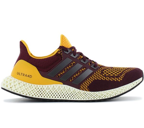 100% Original Adidas !  Herstellerfarbe:   Maroon / Core Black / Semi Solar Gold   Obermaterial:  Textil - Mesh   Zustand:  Neu  und  Originalverpackt         Diese Version der adidas Ultraboost kombiniert die Silhouette mit einer per 3D-Druckverfahren hergestellten 4D Zwischensohle. In dieser Version kommt er mit einem adidas Primeknit Obermaterial