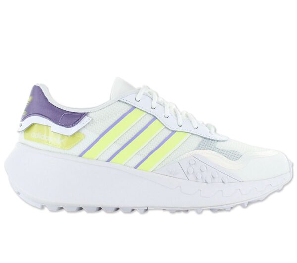 100% Original Adidas !  Herstellerfarbe:  Cloud White / Pulse Yellow / Light Purple   Obermaterial:  Textil - Mesh - Synthetik   Zustand:  Neu  und  Originalverpackt         Es lebe dein Stil. Inspiriert vom Stil der Sportwettkämpfe der 1980er Jahre