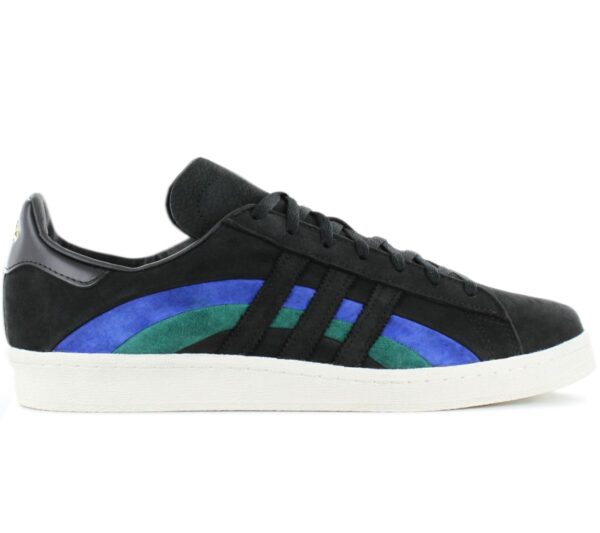 100% Original Adidas !  Herstellerfarbe:  Core Black/ Bold Blue / Collegiate Green   Obermaterial:  Leder (Nubuk-Leder)   Zustand:  Neu  und  Originalverpackt         EIN CAMPUS 80 SCHUH