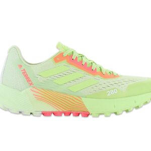 100% Original Adidas !  Herstellerfarbe:  Almost Lime / Pulse Lime / Turbo   Obermaterial:  Mesh - Synthetik   Zustand:  Neu  und  Originalverpackt       Rutschige Steine und nasse Trails? Mit diesem adidas Trailrunning-Schuh kein Problem.      Die adidas Terrex Agravic Flow 2 sind komfortable und neutrale Trail-Running-Laufschuhe. Die Laufschuhe sind sowohl für kurze als auch für lange Strecken konzipiert. Zudem fühlt dieses Modell sich auf unterschiedlichen Untergründen und Terrains zu Hause. Das Obermaterial besteht aus flexiblem und atmungsaktivem Mesh-Material