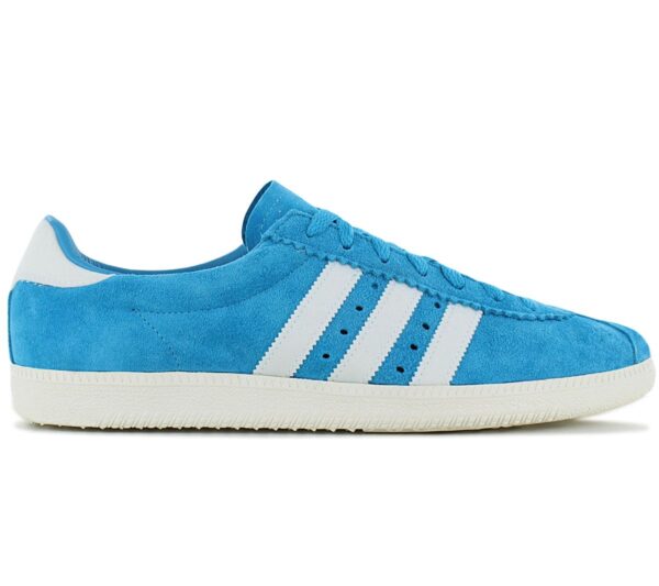 100% Original Adidas !  Farbe laut Hersteller:  Blueglo / Owhite / Owhite   Obermaterial:  Leder     Zustand:   Neu  und  Originalverpackt      Der Klassiker ist ein gefeierter Streetwear-Liebling. In dieser Version kommt er mit einem Obermaterial aus weichem Nubuk-Leder. Für den echten Vintage-Vibe darf natürlich die weiche Außensohle aus Naturgummi nicht fehlen.   Hochwertiges Nubuk-Leder Obermaterial. Gummi-Aussensohle mit Pivot-Point. Adidas drei Streifen Design. Cupsohle aus Naturgummi. Komfortable Polsterung am Bund. Herausnehmbare Innensohle. Weiches Tragegefühl. Innenfutter Textil.