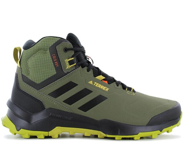 100% Original Adidas !  Herstellerfarbe:  Focus Olive / Core Black / Pulse Olive    Obermaterial:  Mesh - Synthetik   Zustand:  Neu  und  Originalverpackt         Mit diesem isolierten adidas Terrex Wanderschuh bremst dich auch an kalten Tagen nichts ein. Egal