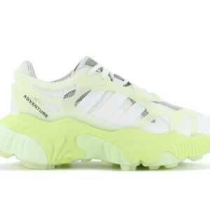 100% Original Adidas !  Herstellerfarbe:  Off white / Off white / Pullim   Obermaterial:  Textil - Mesh - Synthetik   Zustand:  Neu  und  Originalverpackt         Der adidas Roverend mixt klassisches Sneaker-Design mit natur-inspirierten Elementen. Prädikat: Extrem futuristisch und stylish.     Mit seinem von Outdoor-Silhouetten inspirierten Style setzt der adidas Roverend Adventure Sneaker auf einen ausgefallenen Look. Die Linienführung erinnert an Topografie und die ausgewaschene Optik verpasst dem Schuh einen besonderen Touch. Auch der TPU-Cage über dem Textilobermaterial ist alles andere als Standard. Und die chunky Gummiaußensohle rundet das Ganze ab und sorgt für lang anhaltenden Tragekomfort.      Runde Schuhspitze.   Reguläre Passform.  Atmungaktiv durch Mesh.  Griffige Außensohle aus Gummi.  3-Streifen-Design auf der Fußaußenseite.  Gepolsterter Schaft und Zunge für weiches Tragegefühl.  Innenfutter Textil.