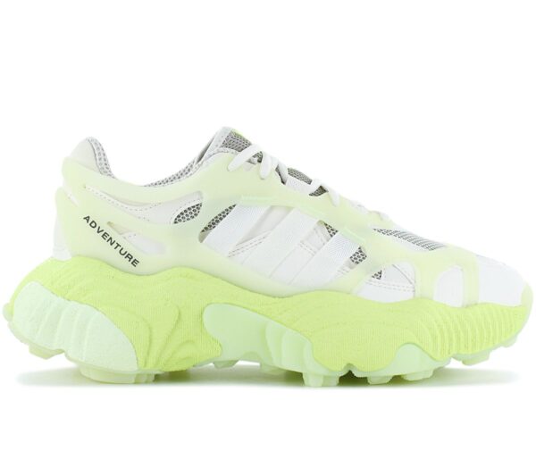 100% Original Adidas !  Herstellerfarbe:  Off white / Off white / Pullim   Obermaterial:  Textil - Mesh - Synthetik   Zustand:  Neu  und  Originalverpackt         Der adidas Roverend mixt klassisches Sneaker-Design mit natur-inspirierten Elementen. Prädikat: Extrem futuristisch und stylish.     Mit seinem von Outdoor-Silhouetten inspirierten Style setzt der adidas Roverend Adventure Sneaker auf einen ausgefallenen Look. Die Linienführung erinnert an Topografie und die ausgewaschene Optik verpasst dem Schuh einen besonderen Touch. Auch der TPU-Cage über dem Textilobermaterial ist alles andere als Standard. Und die chunky Gummiaußensohle rundet das Ganze ab und sorgt für lang anhaltenden Tragekomfort.      Runde Schuhspitze.   Reguläre Passform.  Atmungaktiv durch Mesh.  Griffige Außensohle aus Gummi.  3-Streifen-Design auf der Fußaußenseite.  Gepolsterter Schaft und Zunge für weiches Tragegefühl.  Innenfutter Textil.