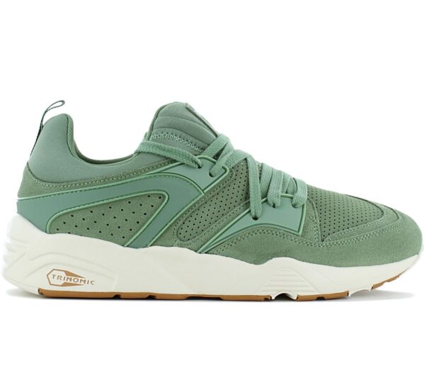 100% Original Puma !  Herstellerfarbe:  Dusty Green / Desert Tan   Obermaterial:  Leder   Zustand:  Neu  und  Originalverpackt         Der Puma Blaze of Glory MMQ Sneaker kommt im angesagten Look stylisch rüber. Mit revolutionären Trinomic-Technologie