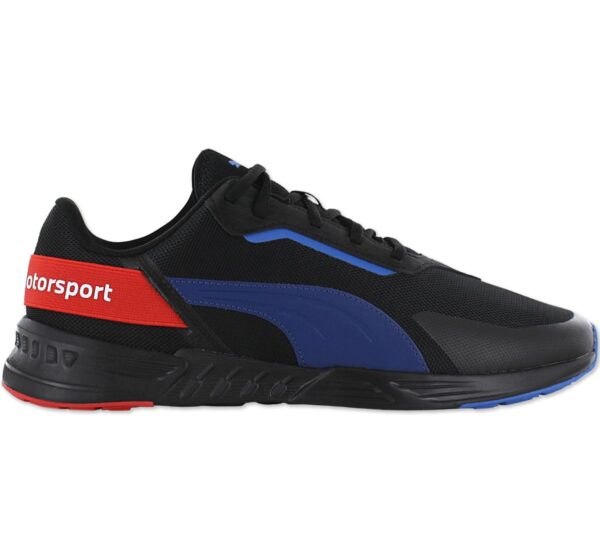 100% Original Puma !  Herstellerfarbe:  Puma Black - Pro Blue - Pop Red   Obermaterial:  Textil - Mesh   Zustand:  Neu  und  Originalverpackt         Die BMW M Motorsport Tiburion Motorsport Schuhe sind meisterhaft konstruiert und erinnern an die Majestät und die fließenden Linien dieser Renngrößen.      Niedriger Schnitt.  Obermaterial aus Textil- Mesh mit Synthetik Overlays.  Schnürung für individuellen Style und optimalen Sitz.  Komfortable Polsterung am Bund und Zunge.  Laufsohle aus Gummi.  PUMA Formstreifen an der Außenseite.  BMW M Motorsport Emblem.  Innenfutter Textil.