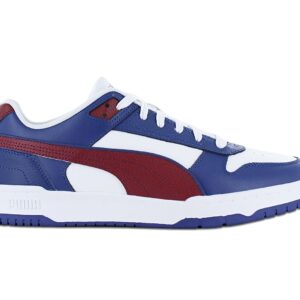 100% Original Puma !  Herstellerfarbe:  Puma White / Red - Royal - Gold   Obermaterial:  Leder   Zustand:  Neu  und  Originalverpackt         In diesen Retro-Sneakers kannst du dich auf und neben dem Platz zeigen. Der lässige Throwback-Stil fängt die Essenz der Old-School-Coolness ein und zeigt den klassischen PUMA Formstrip mit Kontrastdesign und einem subtilen Big-Cat-Branding. Komm zurück zu den Klassikern in diesen atemberaubenden Sneaker.      Aufwendig konstruiertes Obermaterial.  SoftFoam+: Step-in-Komfort Einlegesohle