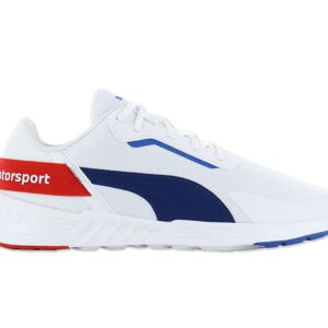 100% Original Puma !  Herstellerfarbe:  Puma White - Pro Blue - Pop Red   Obermaterial:  Textil - Mesh   Zustand:  Neu  und  Originalverpackt         Die BMW M Motorsport Tiburion Motorsport Schuhe sind meisterhaft konstruiert und erinnern an die Majestät und die fließenden Linien dieser Renngrößen.      Niedriger Schnitt.  Obermaterial aus Textil- Mesh mit Synthetik Overlays.  Schnürung für individuellen Style und optimalen Sitz.  Komfortable Polsterung am Bund und Zunge.  Laufsohle aus Gummi.  PUMA Formstreifen an der Außenseite.  BMW M Motorsport Emblem.  Innenfutter Textil.