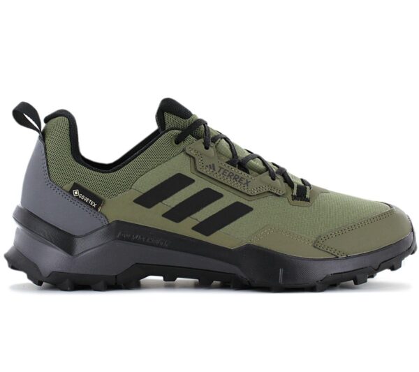 100% Original Adidas !  Herstellerfarbe:  Focus Olive / Core Black / Grey Five   Obermaterial:  Mesh - Synthetik   Zustand:  Neu  und  Originalverpackt         Dieser adidas TERREX Wanderschuh macht jedes Outdoor-Abenteuer mit. Die GORE-TEX Membran hält die Füße auch bei nassen Bedingungen angenehm trocken. Der Schuh bietet die Dämpfung eines Trailrunning-Schuhs und die Stabilität eines Wanderschuhs. Außerdem sorgt die Außensohle aus Continental-Gummi für sicheren Grip auch bei Nässe. Du kannst also darauf vertrauen