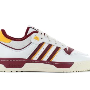 100% Original Adidas !  Herstellerfarbe:  Cloud White / Team Coll Burgundy 2 / Crew Yellow   Obermaterial:  Leder   Zustand:  Neu  und  Originalverpackt         Dieser adidas Schuh ist die perfekte Mischung aus retro und modern. In den 80ern war der Rivalry auf dem Basketballplatz und in der Sneakerszene einfach nicht zu toppen. Heute ist er ein gefeierter Streetwear-Sneaker mit Kultstatus. Er kommt mit einem Colourway im College-Style und einem cleanen Obermaterial aus Leder. Ein EVA-Einsatz dämpft außerdem jeden deiner Schritte..      Obermaterial aus besten Leder.  Sneaker mit B-Ball-DNA.  Schnürung für individuellen Style und optimalen Sitz.  Komfortable Polsterung am Bund und Zunge.  Griffige Laufsohle aus Gummi.  EVA-Einsatz.  Innenfutter Textil.