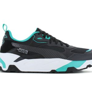 100% Original Puma !  Herstellerfarbe:  Puma Black / Flat Dark Grey   Obermaterial:  Mesh - Synthetik - Leder   Zustand:  Neu  und  Originalverpackt         Die Mercedes-AMG PETRONAS Trinity-Sneaker kombinieren die Mercedes-Farben und das Erbe der Marke mit einer retro-futuristischen Silhouette