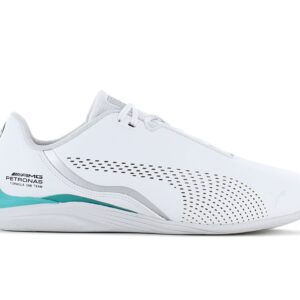 100% Original Puma !  Herstellerfarbe:  Puma White / Sheen Green   Obermaterial:  Synthetikleder   Zustand:  Neu  und  Originalverpackt         Diese Drift Cat Edition Mercedes AMG Petronas Motorsport - Formel 1® - Edition  - hat eine schlanke Silhouette und raffinierte Designdetails für einen unaufhaltsamen Schuh