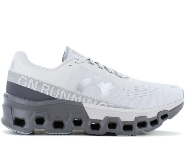 100% Original ON Running !  Herstellerfarbe:  Frost / Rock   Obermaterial:  Mesh - Synthetik   Zustand:  Neu  und  Originalverpackt         Cloudmonster 2 - Ein monstermässiger Laufschuh. Von ON bisher wildeste Kreation. Massive Cloud-Elemente und das einzigartige Speedboard® sorgen für kraftvolle Abstösse