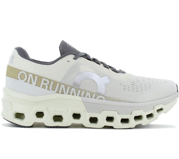 100% Original ON Running !  Herstellerfarbe:  Cream / Ice   Obermaterial:  Mesh - Synthetik   Zustand:  Neu  und  Originalverpackt         Cloudmonster 2 - Ein monstermässiger Laufschuh. Von ON bisher wildeste Kreation. Massive Cloud-Elemente und das einzigartige Speedboard® sorgen für kraftvolle Abstösse