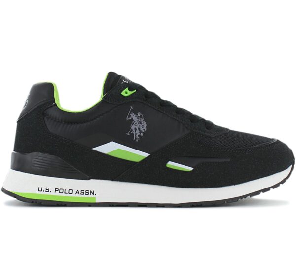 100% Original U.S. Polo Assn !  Herstellerfarbe:  Black   Obermaterial:  Mesh - Leder - Synthetik   Zustand:  Neu  und  Originalverpackt         Der coole Alltags-Sneaker von U.S. POLO ASSN. Das Obermaterial besteht aus strapazierfähigem Material mit hervorragender Atmungsaktivität. Dies sind äußerst bequeme Schuhe für den täglichen Gebrauch - insbesondere für die Stadt.      Der Schaft besteht aus strapazierfähigem Material mit hervorragender Atmungsaktivität.  Markendetails.  Schnürung für individuellen Style und optimalen Sitz.  Komfortable Polsterung am Schaftrand und Zunge.  Die Sohle dieser Schuhe besteht aus einem innovativen Material.  Atmungsaktiv.  Innenfutter Textil.