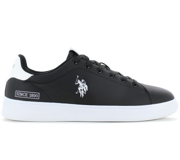 100% Original U.S. POLO ASSN. !  Herstellerfarbe:  Black / White 03   Obermaterial:  Leder - Synthetik   Zustand:  Neu  und  Originalverpackt         Der coole Alltags-Sneaker von U.S. POLO ASSN. Das Obermaterial besteht aus strapazierfähigem Material mit hervorragender Atmungsaktivität. Dies sind äußerst bequeme Schuhe für den täglichen Gebrauch - insbesondere für die Stadt.      Der Schaft besteht aus strapazierfähigem Material mit hervorragender Atmungsaktivität.  Markendetails.  Schnürung für individuellen Style und optimalen Sitz.  Komfortable Polsterung am Schaftrand und Zunge.  Die Sohle dieser Schuhe besteht aus einem innovativen Material.  Atmungsaktiv.  Innenfutter Textil.