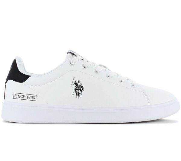 100% Original U.S. POLO ASSN. !  Herstellerfarbe:  White / Black   Obermaterial:  Leder - Synthetik   Zustand:  Neu  und  Originalverpackt         Der coole Alltags-Sneaker von U.S. POLO ASSN. Das Obermaterial besteht aus strapazierfähigem Material mit hervorragender Atmungsaktivität. Dies sind äußerst bequeme Schuhe für den täglichen Gebrauch - insbesondere für die Stadt.      Der Schaft besteht aus strapazierfähigem Material mit hervorragender Atmungsaktivität.  Markendetails.  Schnürung für individuellen Style und optimalen Sitz.  Komfortable Polsterung am Schaftrand und Zunge.  Die Sohle dieser Schuhe besteht aus einem innovativen Material.   Innenfutter Textil.