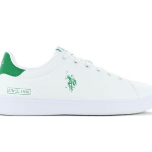 100% Original U.S. POLO ASSN. !  Herstellerfarbe:  White / Green   Obermaterial:  Leder - Synthetik   Zustand:  Neu  und  Originalverpackt         Der coole Alltags-Sneaker von U.S. POLO ASSN. Das Obermaterial besteht aus strapazierfähigem Material mit hervorragender Atmungsaktivität. Dies sind äußerst bequeme Schuhe für den täglichen Gebrauch - insbesondere für die Stadt.      Der Schaft besteht aus strapazierfähigem Material mit hervorragender Atmungsaktivität.  Markendetails.  Schnürung für individuellen Style und optimalen Sitz.  Komfortable Polsterung am Schaftrand und Zunge.  Die Sohle dieser Schuhe besteht aus einem innovativen Material.  Atmungsaktiv.  Innenfutter Textil.