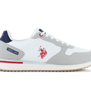 100% Original U.S. POLO ASSN. !  Herstellerfarbe:  White   Obermaterial:  Textil - Mesh - Synthetik   Zustand:  Neu  und  Originalverpackt         Der coole Alltags-Sneaker von U.S. POLO ASSN. Das Obermaterial besteht aus strapazierfähigem Material mit hervorragender Atmungsaktivität. Dies sind äußerst bequeme Schuhe für den täglichen Gebrauch - insbesondere für die Stadt.      Der Schaft besteht aus strapazierfähigem Material mit hervorragender Atmungsaktivität.  Markendetails.  Schnürung für individuellen Style und optimalen Sitz.  Komfortable Polsterung am Schaftrand und Zunge.  Die Sohle dieser Schuhe besteht aus einem innovativen Material.  Atmungsaktiv.  Innenfutter Textil.