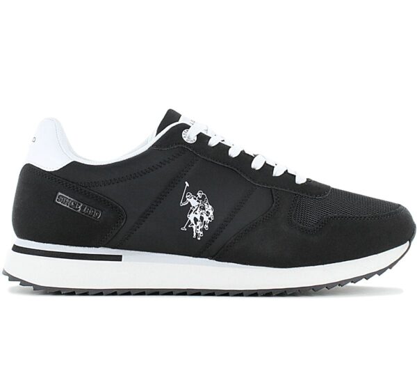 100% Original U.S. POLO ASSN. !  Herstellerfarbe:  Black   Obermaterial:  Textil - Mesh - Synthetik   Zustand:  Neu  und  Originalverpackt         Der coole Alltags-Sneaker von U.S. POLO ASSN. Das Obermaterial besteht aus strapazierfähigem Material mit hervorragender Atmungsaktivität. Dies sind äußerst bequeme Schuhe für den täglichen Gebrauch - insbesondere für die Stadt.      Der Schaft besteht aus strapazierfähigem Material mit hervorragender Atmungsaktivität.  Markendetails.  Schnürung für individuellen Style und optimalen Sitz.  Komfortable Polsterung am Schaftrand und Zunge.  Die Sohle dieser Schuhe besteht aus einem innovativen Material.  Atmungsaktiv.  Innenfutter Textil.