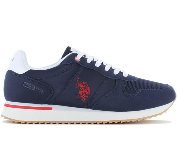 100% Original U.S. POLO ASSN. !  Herstellerfarbe:  Blu5   Obermaterial:  Textil - Mesh - Synthetik   Zustand:  Neu  und  Originalverpackt         Der coole Alltags-Sneaker von U.S. POLO ASSN. Das Obermaterial besteht aus strapazierfähigem Material mit hervorragender Atmungsaktivität. Dies sind äußerst bequeme Schuhe für den täglichen Gebrauch - insbesondere für die Stadt.      Der Schaft besteht aus strapazierfähigem Material mit hervorragender Atmungsaktivität.  Markendetails.  Schnürung für individuellen Style und optimalen Sitz.  Komfortable Polsterung am Schaftrand und Zunge.  Die Sohle dieser Schuhe besteht aus einem innovativen Material.  Atmungsaktiv.  Innenfutter Textil.