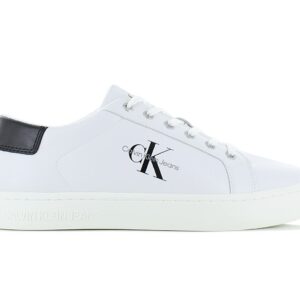 100% Original Calvin Klein !  Herstellerfarbe:  Bright White   Obermaterial:   Leder   Zustand:  Neu  und  Originalverpackt         Klassische Sneaker von Calvin Klein Jeans. Stylish und bequem zugleich. Mit leicht profilierter Laufsohle sind die idealen Schuhe für den Alltag.       Runde Schuhspitze.  Obermaterial aus Leder.  Innensohle aus Stoff.  Mesh-Futter.  TPR-Außensohle.  CALVIN KLEIN Markenlogo auf der Seite und Zunge.  Klassische Schnürung.