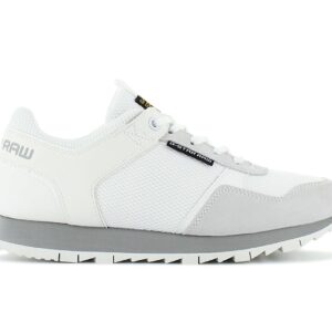 100% Original G-STAR RAW !  Herstellerfarbe:  White   Obermaterial:  Mesh - Leder   Zustand:  Neu  und  Originalverpackt         Diese Version der Calow III Sneakers ist aus einem tollen Materialmix gefertigt. Die Schnürung und die Vorderseite sind mit Lederdetails gestaltet. Die stützende Knöchelpartie in Y-Form vereint Stil und Funktion. Flache Schnürsenkel und Metallösen runden den Calow Sneaker ab.      G-Star Logo Details.  Schnürung für Style und optimalen Sitz.  Komfortable Polsterung am Bund und Zunge.  Strukturierte und Griffige Laufsohle aus Gummi.  Innenfutter Textil.