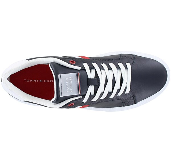 Tommy Hilfiger Essential Leather Cupsole - Herren Sneakers Schuhe Leder Dunkelblau FM0FM04921-DW5<br> TOMMY HILFIGER ESSENTIAL LEATHER CUPSOH</br> - Image 3