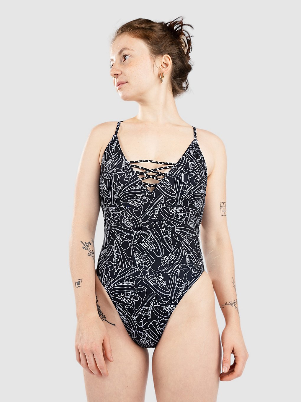Nike Swim Crossback Badeanzug schwarz